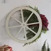 Decorative Flowers Christmas Wreath Wagon Wheel Bowknot Hanging Ornament Year Home Decorations Drop