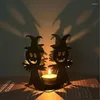 Titulares de vela Halloween Ghost Holder Metal Castle Decor