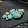 Stud -oorbellen Europese en Amerikaanse eenvoudige natuursteen turquoise broche drop levering sieraden dhuxb