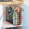 Keuken opbergkastje onder-zink rack tabelgerei pan deksel houder pot kruiden organizer gootsteen accessoires