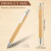 50Pcs/Lot Bamboo Pen Wood Ballpoint 1.0mm Tip Office School Wrting Stationery Business Signature Ball Pens