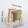 new 2024 Mini Bamboo Handmade Woven Wicker Straw Basket Rattan for Fruit Food Bread Organizer Bicycle Art Crafts Kitchen Desk Decoration for