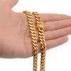 Hurtownia masywna 18-karatowa złota kubańska biżuteria Naszyjka Mężczyźni Kobiety Hip Hop Stali nierdzewne 8-18 mm