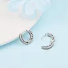 Boucles d'oreilles pavé coeur cerceau d'oreille 925 Boucles d'oreilles en argent sterling clean pour femmes bijoux de mariage brincos 15 mm