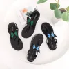 Sandálias 2023 Butterfly Clip Toe Sandals Women Jelly Sapatos PVC Candy Flipflops Senhoras saltos planos Salpistas baratos Sandalias de plástico barato Mujer