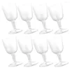 Copas descartáveis falhas 8 pcs vidro de plástico cleros s copos canecas pequenas sobremesas de sobremesa de copos práticos