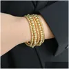 Bracciale per perle d'oro a filo di perline per perline per donne a sfera da 14k placcati elastici elastico gioielli con caduta di consegna dei braccialetti dhhcl