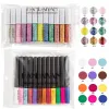 Pennor 10/12 färger matt eyeliner set glitter makeup vattentät färgglad flytande kristall diamant ögon foder penna gel make up cosmetics