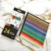 Pencils 1Box 24Colors Metallic Colored Pencils Nontoxic Black Drawing Pencils PreSharpened Assorted Colors Wooden Sketching Pencils