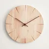 Wall Clocks Modern Minimalist Style Wooden Clock Creative Silent Quartz For Home Living Room Bedroom Decoration