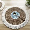 Table Mats Boho Placemats Elegant Round Round Rattan non gaspillant Coasters Drink Durable for Banquets Special Events Party