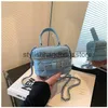 أكياس الكتف High End Mini Bag for Women 2023 New Niche Design Diamond Chain Crossbody Ducket H240403