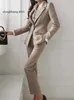 Mulheres coreanas 2024 Moda Blazer 3 PCS Vintage Slave Slave Suit Jackets Colete e calças retas roupas de negócios chiques