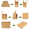 Envelopes 10pcs Kraft Paper Box Natural Corrugated Boxes Small Jewelry Packing Courier Box Logistics Business Gift Box 15x15x5cm/20x14x4cm