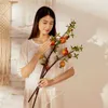 Decorative Flowers 4 Heads Simulation Pomegranate Fruit Branches Home Decoration Wedding Celebration Sword Orchid Artificial MW10889