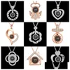 Collane a pendente Love Memory Proiezione Collana 100 Lingue I A Deer ha il tuo punto zeolite personalizzato Custom Wedding Drop Del Dheij