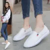 Boots Femme Sneakers White Flats Coupte femme Locs Pu Leather Slip on Chaussures Bas talons Chaussures décontractées Espadrilles Ladies Chaussures N7145