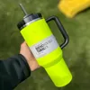 Zwart Chroma 40oz Quencher H2.0 Coffee Mokken Cups Outdoor Camping Travel Car Cup roestvrijstalen tuimelaars Cups met siliconengreep Neon Black Wit Pink Yellow Cups