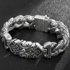 Pulseiras de pulseiras vintage para homens para homens idosos cor aço inoxidável Link Chain Men's Boys An Hand Bracelets