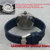 Нарученные часы Larimoker 2024 Design Leisure Fashion 41 мм стальные римские номера Япония NH35A Движение мужчины смотрят синий циферблат резиновый ремешок