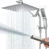 GPromise All Metal 12 Inch Rain Shower Head with Built-in Electric Cleaning Mode, 3 Ways Tearing Gear with Pause Setting, 11 Inches 279cm, Chrome