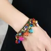 Bohemian Turquoise Copper Accessories Thai Wax Thread Woven Clothing with Elephant Bracelet 8012