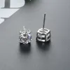 Best verkopende mode -oorbellen vrouwen 925 sterling zilveren stud 2 mm tot 8 mm ronde kristal cz diamanten sieraden