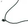 Pendant Necklaces Natural Malachite Green Gem Necklace For Women Little Fresh Hand-woven Niche Premium Sense Choker Metal Claw