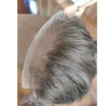 Toupees Erkek Toupee% 100 Avrupa İnsan Saç Değiştirme İsviçre Dantelli PU ile İnsan Saç Parçası 4#Renk Uzun Saç 12inch10x 8 "