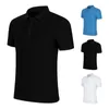Mäns T-skjortor andas med Slim Fit Turn-down-krage T-shirt för företag Casual Office Wear Soft Solid Color