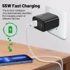 55W USB -зарядное устройство тип C быстро зарядка для iPhone Samsung Xiaomi Huawei USB C Зарядное устройство для мобильного телефона PD Quick Charger Adapter