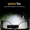 8000 mAh 5 LED Rower Light Front Waterproof LED LED do ładowania rowerowego 5200LM Lampa reflektora Akcesoria rowerowe 240322