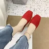 2024 Summer Suede Slippers Women Fashion Simple Comfortable Casual All Square Head Sandals