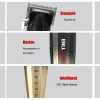 Aparadores de cabelos elétricos profissionais clipper 9000rpm lâmina de aço carbono com 6 modelos Modelos limite de metal pente de cabeça gradiente de cabelo TRIMMER