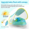 Bebê natação flutuador com dossel de sol inflável infantil flutuante nadar crianças nadar piscina acessórios círculo banho verão 240321