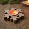 Kaarsenhouders Kerstmis Wood Candlestick Snowflake Star Tree Holder voor Home Kerstmis Decoratiejaar Geschenken