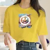 Modne kobiety urocze kreskówka obraz bawełniany tshirt z nadrukiem krótkiego rękawu Top Summer Women Odzież 240403