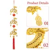 Decorative Figurines Chinese Year Hanging Decoration 2024 The Dragon Knot Gold Feng Shui Pendants Car Spring Festival Luck