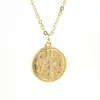 Pendant Necklaces Fashion North Star Compass Necklace CZ Gold Plated Vintage Round Collar For Women Men Travel Holiday Jewelry