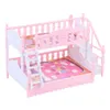 Kitchens Play Food For Doll Children Play House Simulation European Furniture Princess Double Bed With Stairs Toys For Doll Accessories 2443