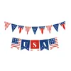 Party Decoration 2 Pcs Independence Day Banner American Bunting Flag Hanging Flags Memorial Supplies Indoor National Paper