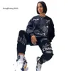 TrackSuit 2024 Outfit Letter Print Loose 2 Two Piece Set Streetwear Sweatshirt Joggers Matching Ensemble Femme Pices 230629 3069