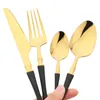 Platthülle Sets Buntes Geschirr Set hochwertiger Edelstahl -Besteck Messer Forks Tee Löffel Tischgeschirr Küchen Silber