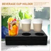 Koppar Saucers Milk Tea Cup Holder Beverage Takeout Multi-Hole Holders Carrier Trays Packing Rack