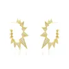 Earrings Geometric Gorgeous European Women Jewelry Micro Pave Rainbow White Black Cubic Zirconia CZ Spike Hoop Earring