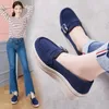 Fitnessschuhe Frauen Frühling Flats Plattform Sneakers Leder Wildleder Moccasins aus lässig anziehen