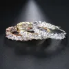 New Luxury High-grade Zircon Fine Earrings Womens Copper Gold Plating Diamond