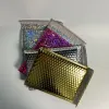 Bags 100 Pieces Bubble Mailers Padded Poly Mailers Metallic Holographic Cushion Envelopes Seal Closure Envelopes Shipping Bags