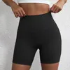 Actieve shorts Solid color dames sport yoga korte leggings compressie ondersteuning zweet-wickin uitgebreide training jog cycling intern