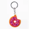 Keychains Key Chain Secure Pvc Doughnut Beauty And Health Car Decoration Snap Design American Schoolbag Pendant Decorations